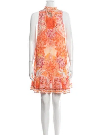 Pre-owned Camilla Silk Mini Dress In Orange