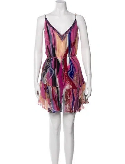Pre-owned Camilla Silk Mini Dress In Pink