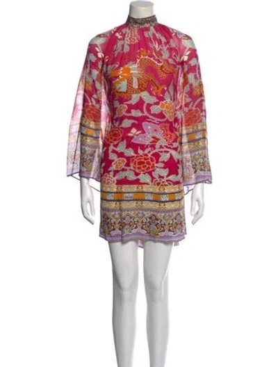 Pre-owned Camilla Silk Mini Dress In Pink