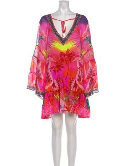 Pre-owned Camilla Silk Mini Dress In Pink