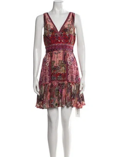 Pre-owned Camilla Silk Mini Dress In Pink