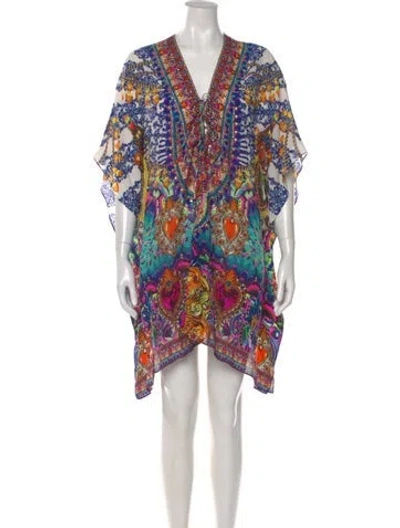 Pre-owned Camilla Silk Mini Dress In Purple