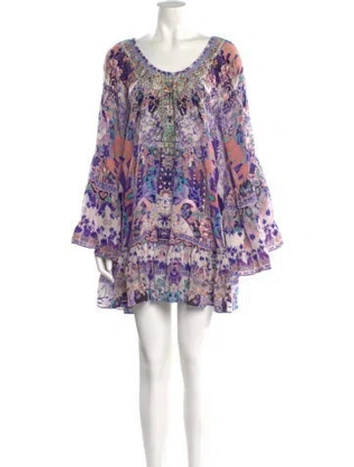 Pre-owned Camilla Silk Mini Dress In Purple