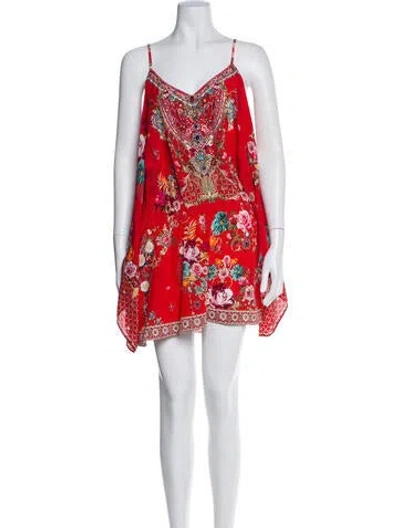 Pre-owned Camilla Silk Mini Dress In Red