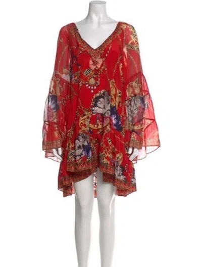 Pre-owned Camilla Silk Mini Dress In Red