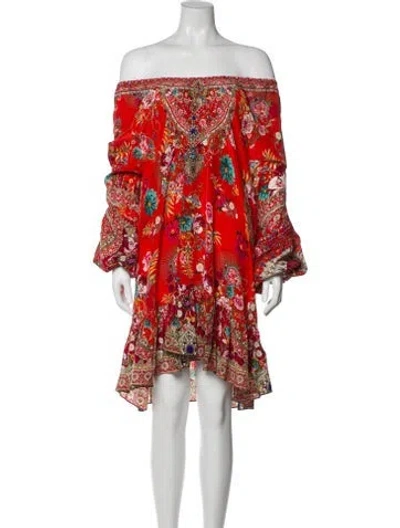 Pre-owned Camilla Silk Mini Dress In Red