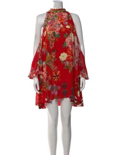 Pre-owned Camilla Silk Mini Dress In Red