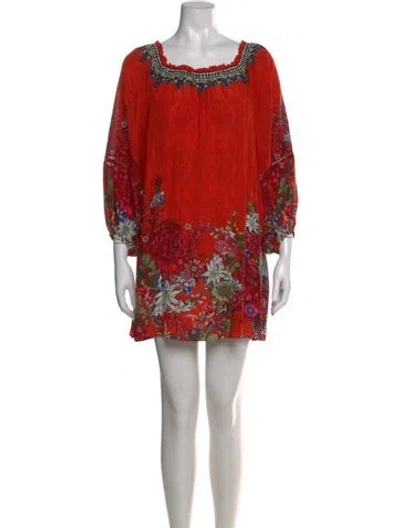 Pre-owned Camilla Silk Mini Dress In Red