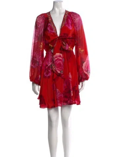 Pre-owned Camilla Silk Mini Dress In Red