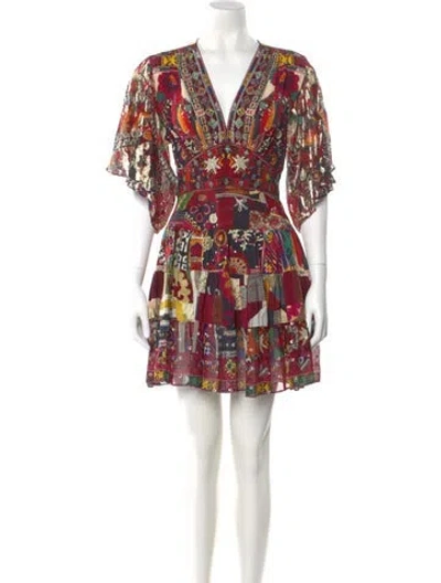 Pre-owned Camilla Silk Mini Dress In Red
