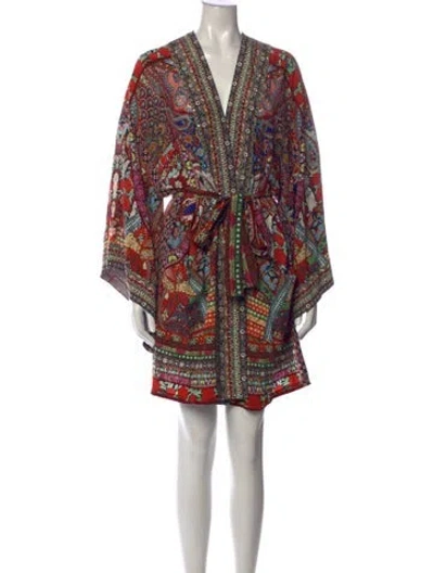 Pre-owned Camilla Silk Mini Dress In Red