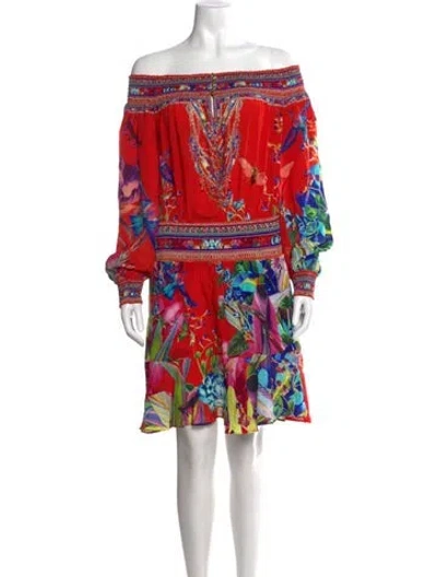 Pre-owned Camilla Silk Mini Dress In Red