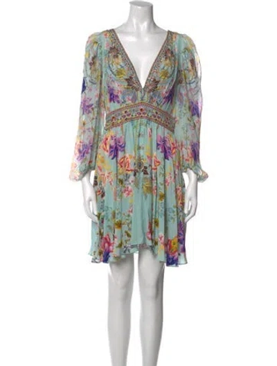 Pre-owned Camilla Silk Mini Dress W/ Tags In Blue