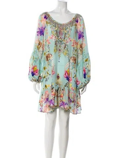 Pre-owned Camilla Silk Mini Dress W/ Tags In Blue