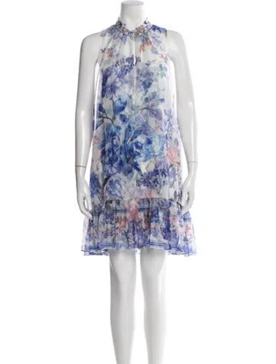 Pre-owned Camilla Silk Mini Dress W/ Tags In Blue