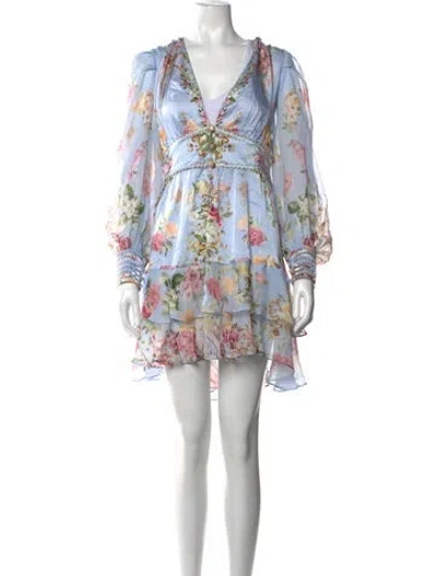 Pre-owned Camilla Silk Mini Dress W/ Tags In Blue