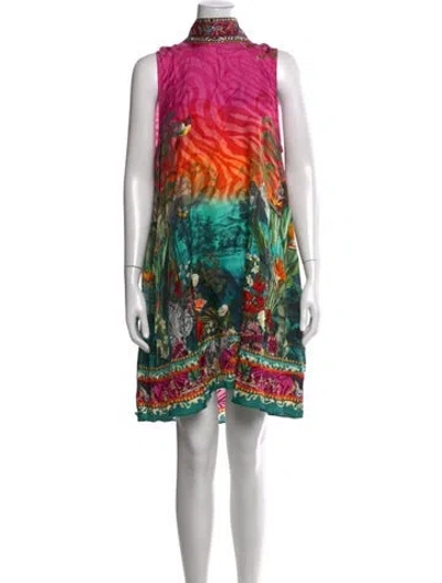 Pre-owned Camilla Silk Mini Dress W/ Tags In Blue