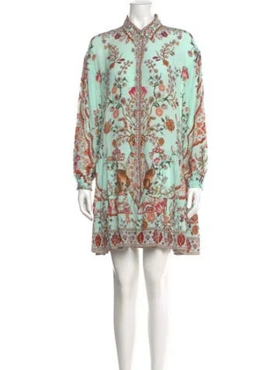 Pre-owned Camilla Silk Mini Dress W/ Tags In Green