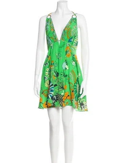 Pre-owned Camilla Silk Mini Dress W/ Tags In Green
