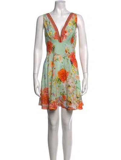 Pre-owned Camilla Silk Mini Dress W/ Tags In Green