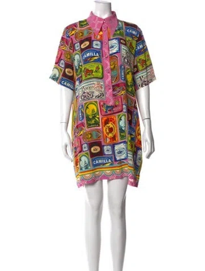 Pre-owned Camilla Silk Mini Dress W/ Tags In Multicolor