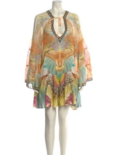 Pre-owned Camilla Silk Mini Dress W/ Tags In Neutral