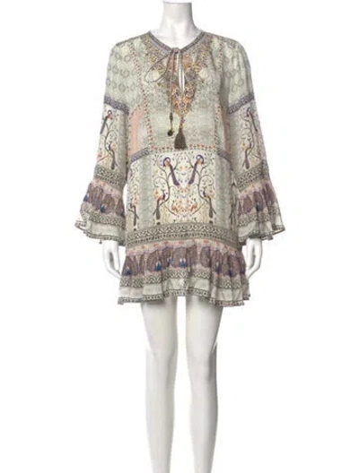Pre-owned Camilla Silk Mini Dress W/ Tags In Neutral