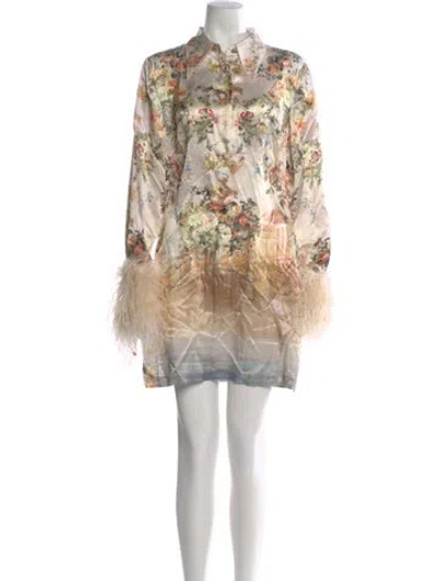 Pre-owned Camilla Silk Mini Dress W/ Tags In Neutral