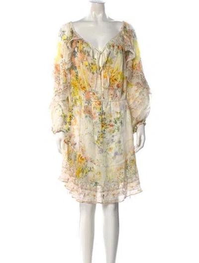 Pre-owned Camilla Silk Mini Dress W/ Tags In Neutral