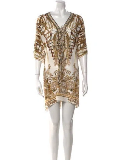 Pre-owned Camilla Silk Mini Dress W/ Tags In White