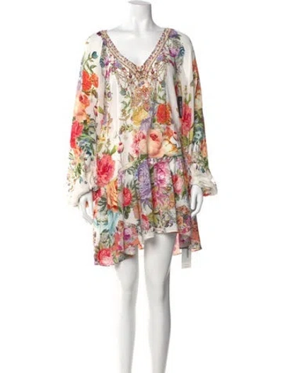 Pre-owned Camilla Silk Mini Dress W/ Tags In White