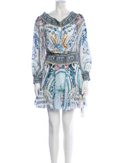 Pre-owned Camilla Silk Mini Dress W/ Tags In White