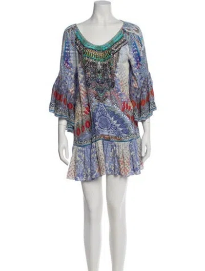 Pre-owned Camilla Silk Mini Dress In White