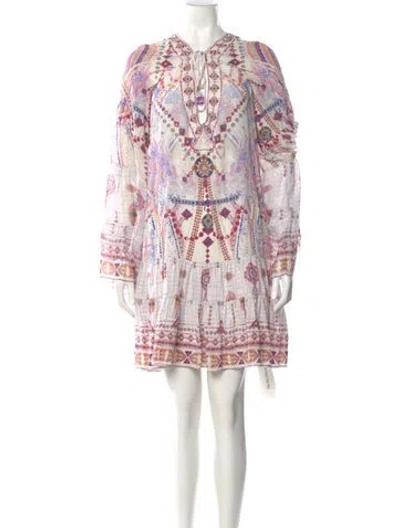 Pre-owned Camilla Silk Mini Dress In White