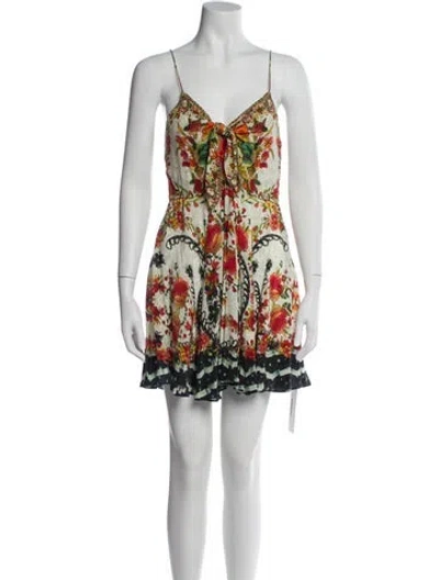 Pre-owned Camilla Silk Mini Dress In White