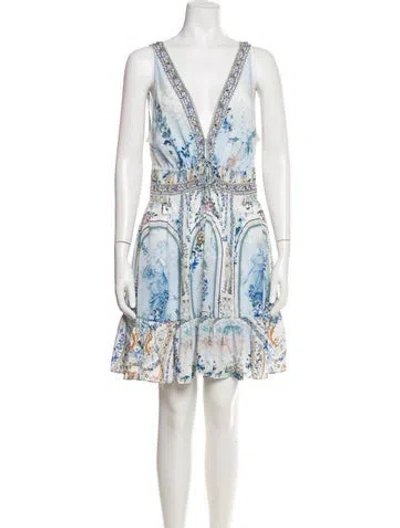 Pre-owned Camilla Silk Mini Dress In White