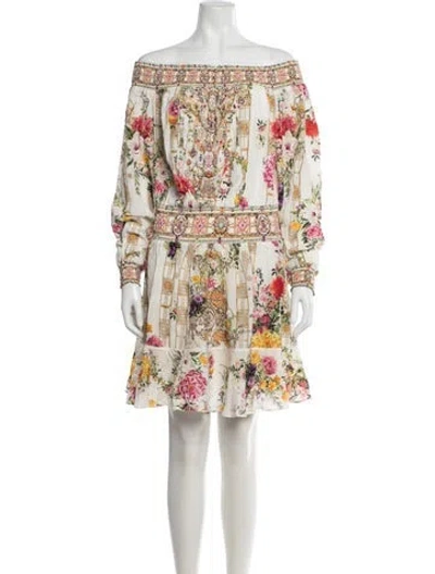 Pre-owned Camilla Silk Mini Dress In White
