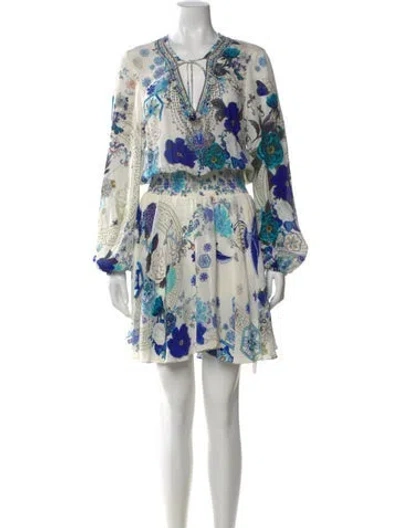 Pre-owned Camilla Silk Mini Dress In White