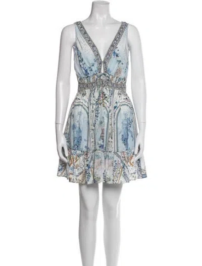 Pre-owned Camilla Silk Mini Dress In White
