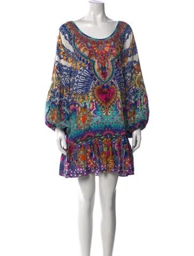 Pre-owned Camilla Silk Mini Dress In White