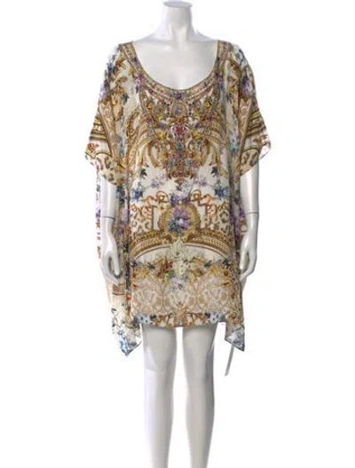 Pre-owned Camilla Silk Mini Dress In White