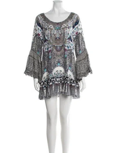 Pre-owned Camilla Silk Mini Dress In White