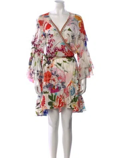 Pre-owned Camilla Silk Mini Dress In White