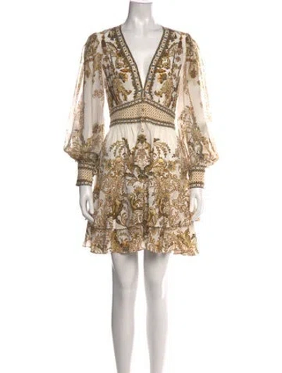 Pre-owned Camilla Silk Mini Dress In White