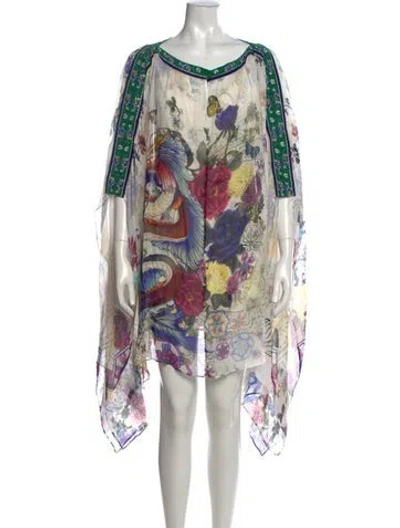 Pre-owned Camilla Silk Mini Dress In White