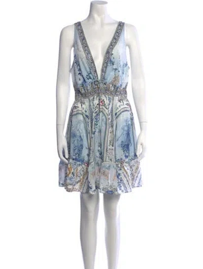 Pre-owned Camilla Silk Mini Dress In White