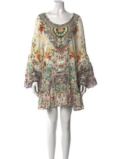 Pre-owned Camilla Silk Mini Dress In White