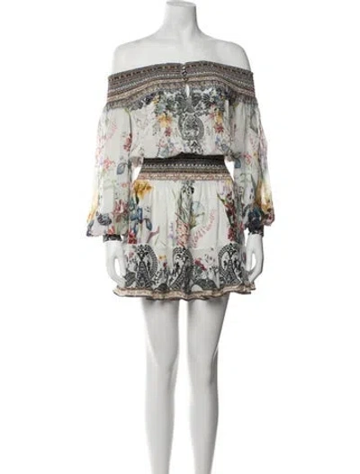 Pre-owned Camilla Silk Mini Dress In White
