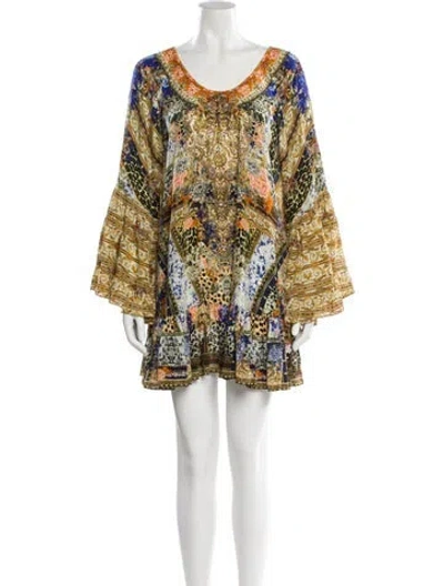 Pre-owned Camilla Silk Mini Dress In Yellow