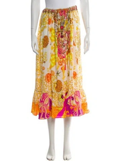 Pre-owned Camilla Silk Mini Dress In Yellow